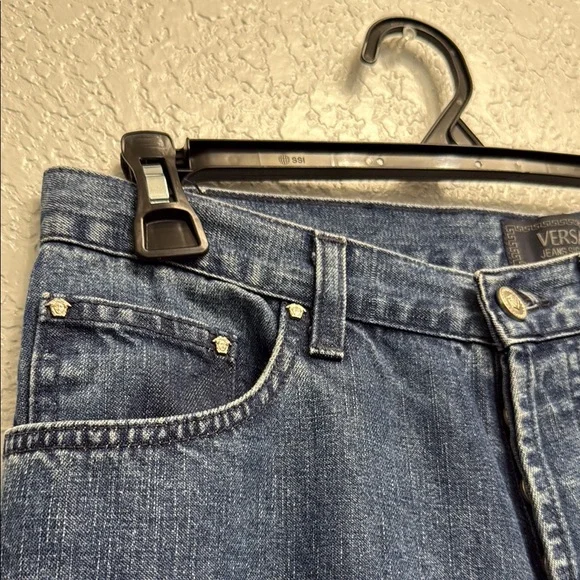 Versace Blue Straight Jeans Classic Denim